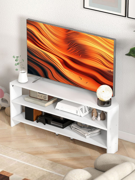 TV-Ständer Weißes Holz M110xT36xH45cm