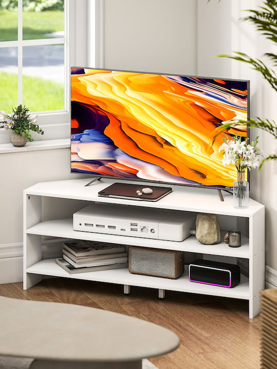 TV-Ständer Weißes Holz M110xT36xH45cm