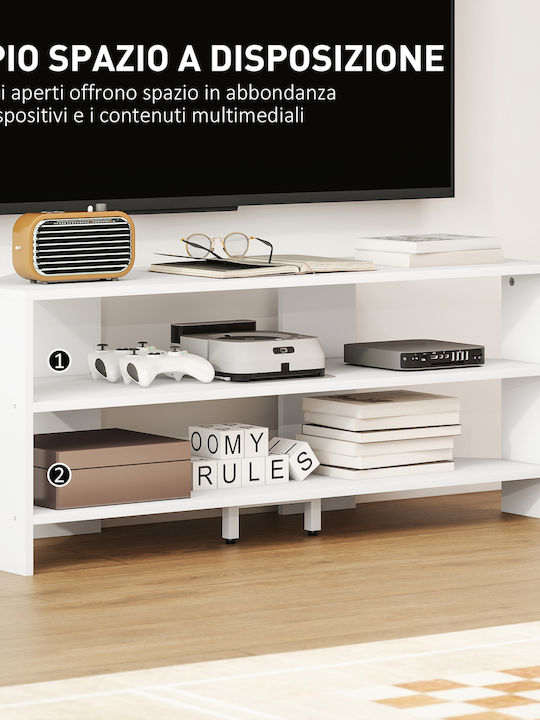 TV-Ständer Weißes Holz M110xT36xH45cm