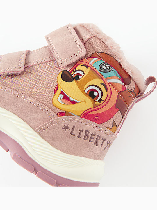 Kinderstiefel mit Bügel- und Schleifenverschluss Rosa