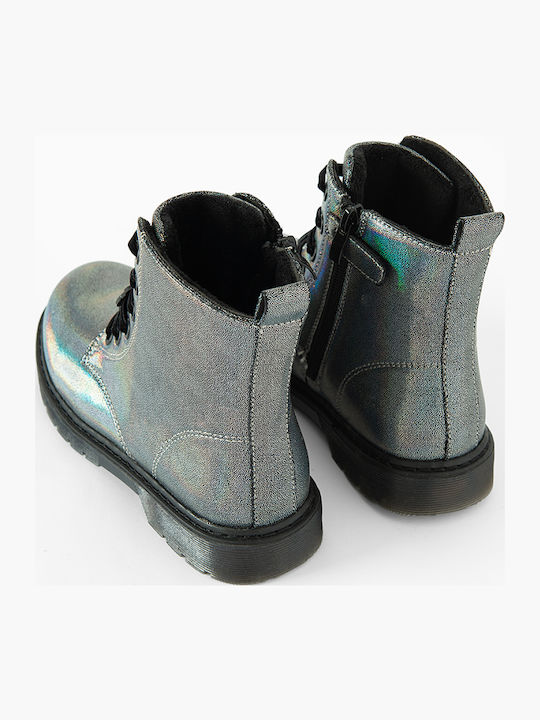 Kinderstiefel mit Reissverschluss Silber