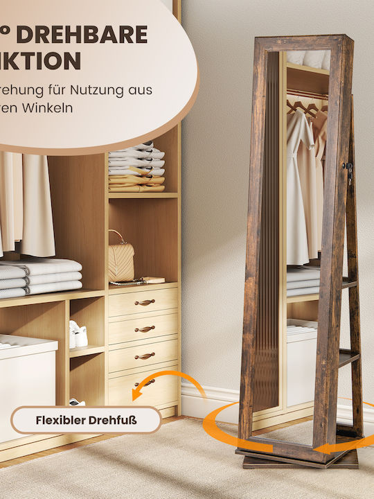 Costway Schmuckkästchen Glas mit Spiegel