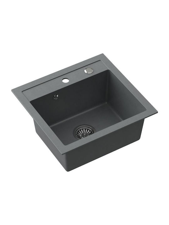 Steiner Drop-In Sink Inox with Faucet W50xD47cm Gray