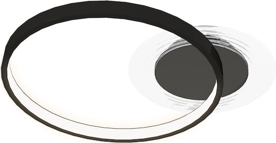 HomCom Ceiling Mount Light 60cm Black with Integrated LED