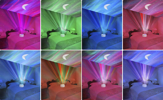 Led Kids Projector Lamp Ibell with Star Projection White