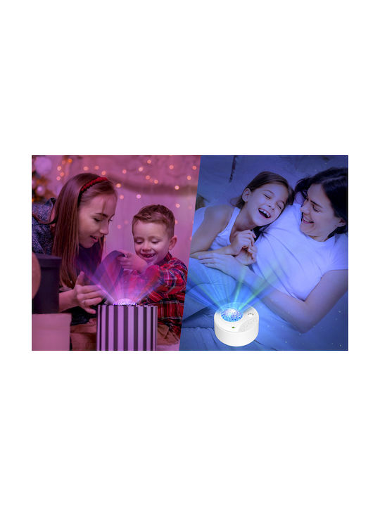 Led Kids Projector Lamp Ibell with Star Projection White