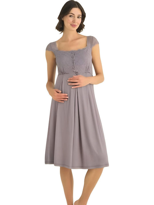 Monamise Robe Maternity & Nursing in Lilac color