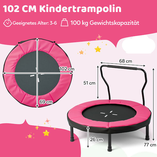 Costway Trampolină pentru copii Diametru 77cm cu Mâner