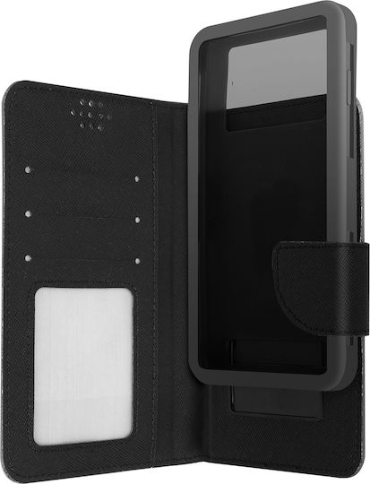 Husă Portofel Universal Fancy Style Pentru Telefoane Dimensiuni 125 X 62 Mm – Neagră