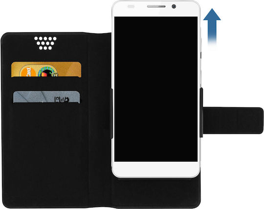 Akashi Folio Caz Portofel Universal Pentru Smartphone Mărimea XL Negru