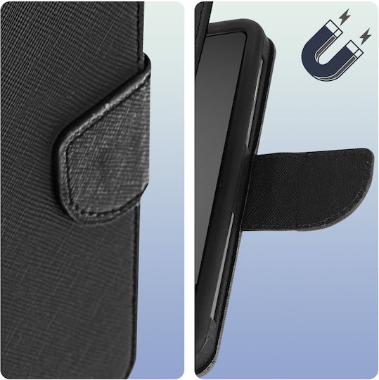 Husă Universală Fancy Style Tip Portofel Pentru Telefoane Dimensiuni 139 X 71 Mm – Neagră