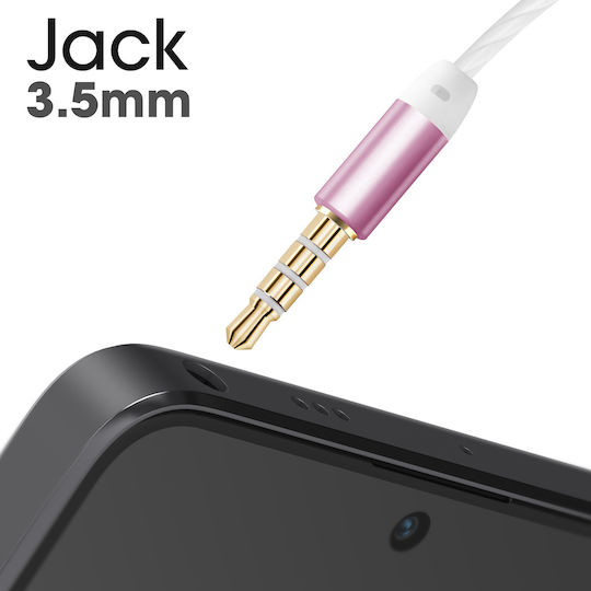 Akashi 3.5 Mm Кабелни Handsfree Слушалки с Вграден Микрофон Розови