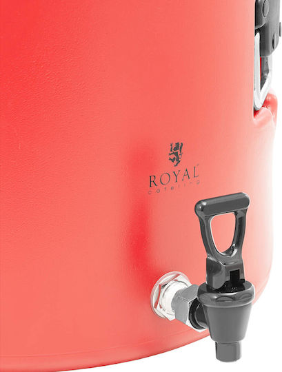 Royal Catering Rostfreier Stahl Thermosflasche mit Wasserhahn 30l Rote Farbe