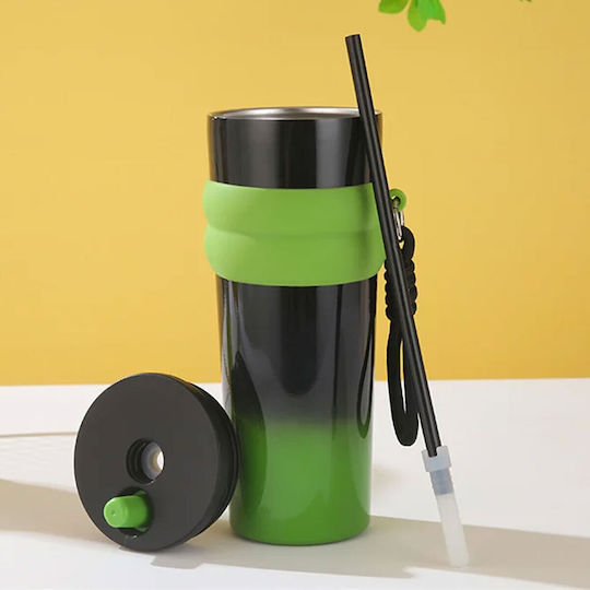 TnS Glass Thermos Plastic 800ml Black