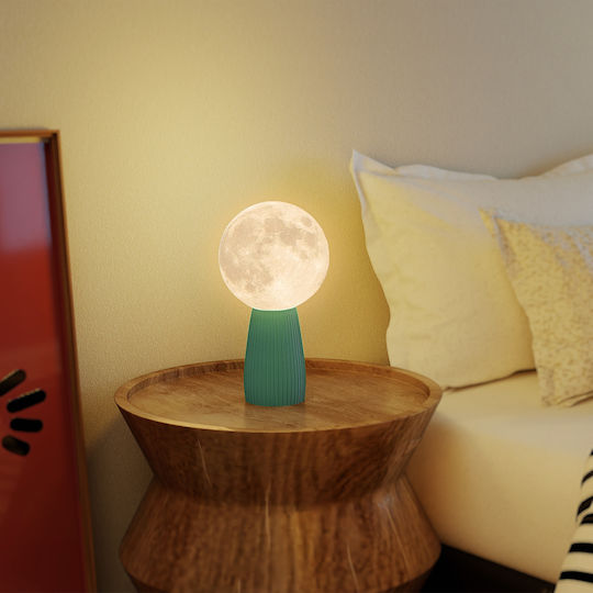 HomCom Διακοσμητικό Φωτιστικό LED Θερμό Λευκό Moon Light 15x15x28εκ.