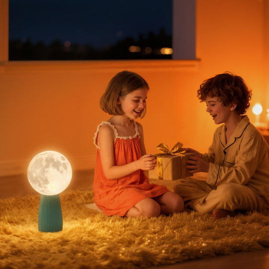 HomCom Διακοσμητικό Φωτιστικό LED Θερμό Λευκό Moon Light 15x15x28εκ.