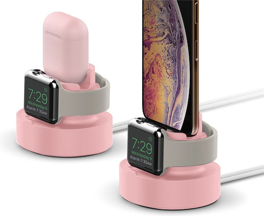 Eko Charging Cradle 2-in-1 Apple Watch Airpods Smartphone Pink