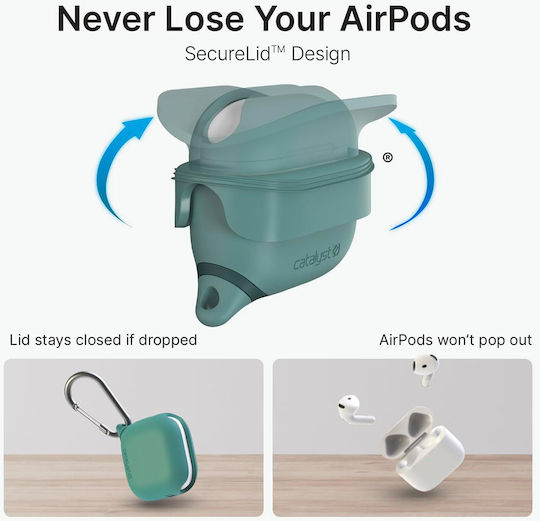 Catalyst Case Airpods 4 Waterproof IPX6 Carabiner Green