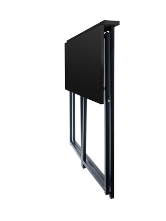 Desk Wooden Black with Metal Legs 80x40x75cm