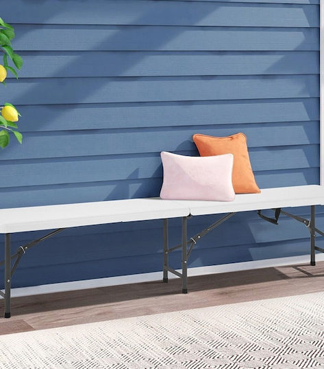Saska Garden Table Steel for Camping Foldable in Case 183xx43cm Gray