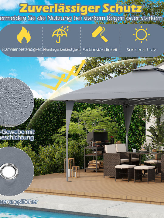 Costway Garden Freestanding Gazebo Gray 3.95x3.95cm