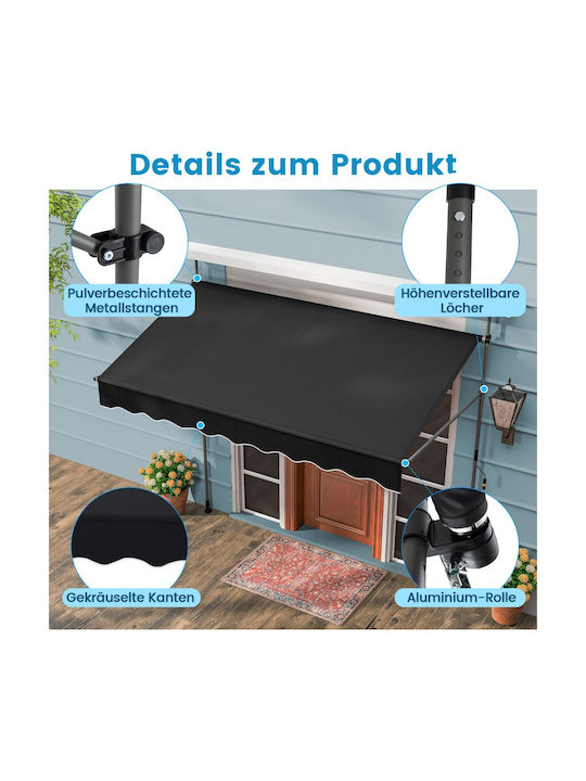 Costway Terrace Wall Tent Black 2.5x1.2cm