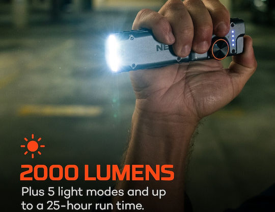 Nebo Επαναφορτιζόμενος Φακός LED με Μέγιστη Φωτεινότητα 2000lm