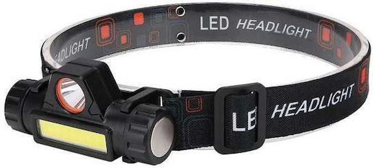 Lanternă frontală Idealstore 2 moduri de iluminare baterie încorporată 400 mAh unghi de înclinare de 120 de grade impermeabilă ABS COB-CREE LED luminozitate reglabilă rezistentă durabilă cablu de încărcare USB