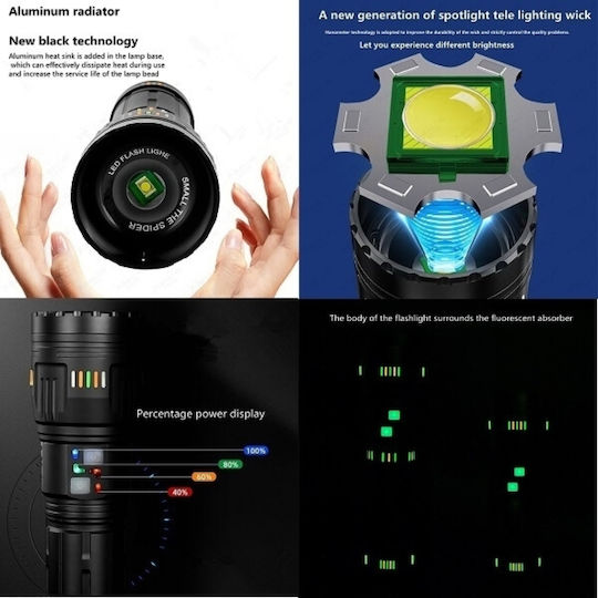 X-Balog Rechargeable LED Flash Light with Maximum Brightness 40000lm