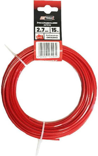 AWTools AW70123 Round Brush Cutter Trimmer Line Length 15m and Thickness 2.4mm
