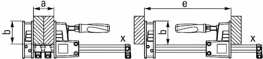 Bessey KRE100-2K Комплект Клеми Тип "F" с Максимално Отваряне 1000мм