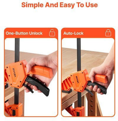 Vevor Bar Clamps Woodworking 2-Pack 30.48 Cm One-Handed Clamp Spreader 154kg