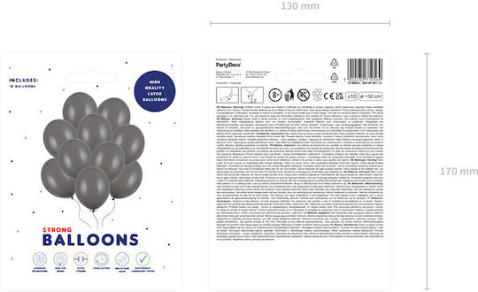 Gray Balloons 30cm Pack of 10