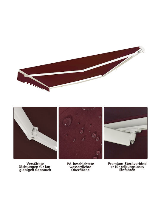 Costway Τέντα Βεράντας Κόκκινη 3.6x3m