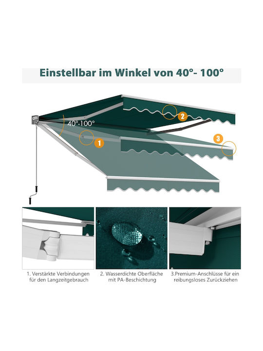 Costway Zelt Terrasse Grün 3x2.5m