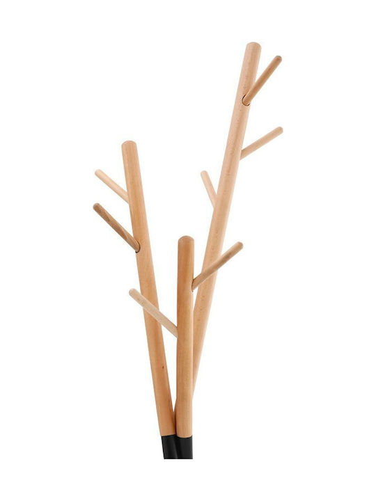 Pakketo Metallic Coat Rack Black / Natural Sigar 49x51x187cm