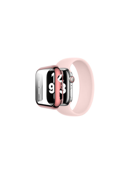 Eko Full Cover Husa Apple Watch 41mm Protector Ecran Sticlă Călită Roz