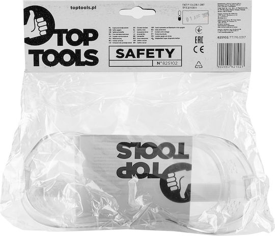 Top Tools Safety Glasses for Protection with White Lenses 1pcs