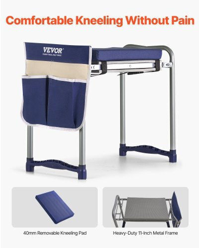 Vevor Garden Kneeler Seat 11" Wide Pad 360lbs Folding Garden Stool Non Slip