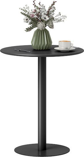 Round Table Kitchen Metallic Black 60x60x72cm