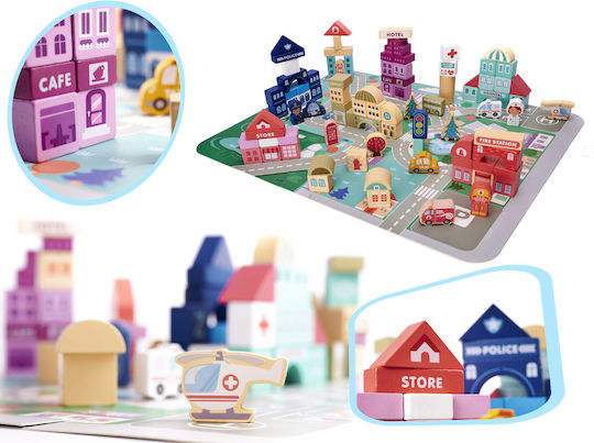 Blocuri Puzzle City Din Lemn 100buc