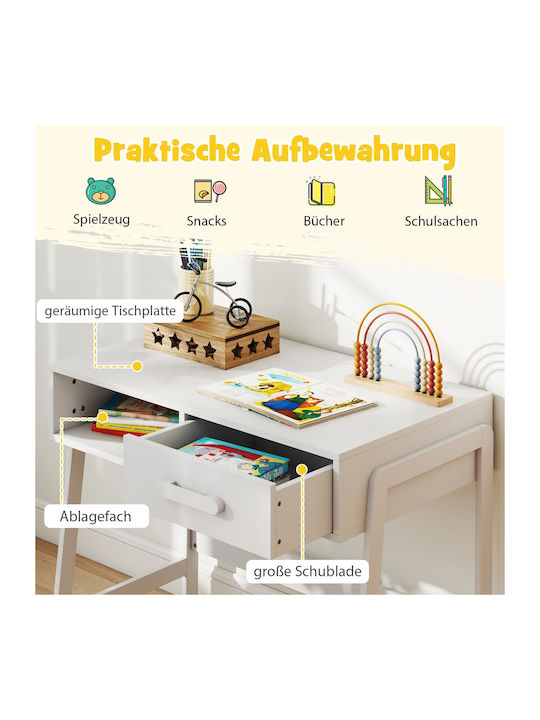 Kids Desk made of Melamine White 85x48x70cm