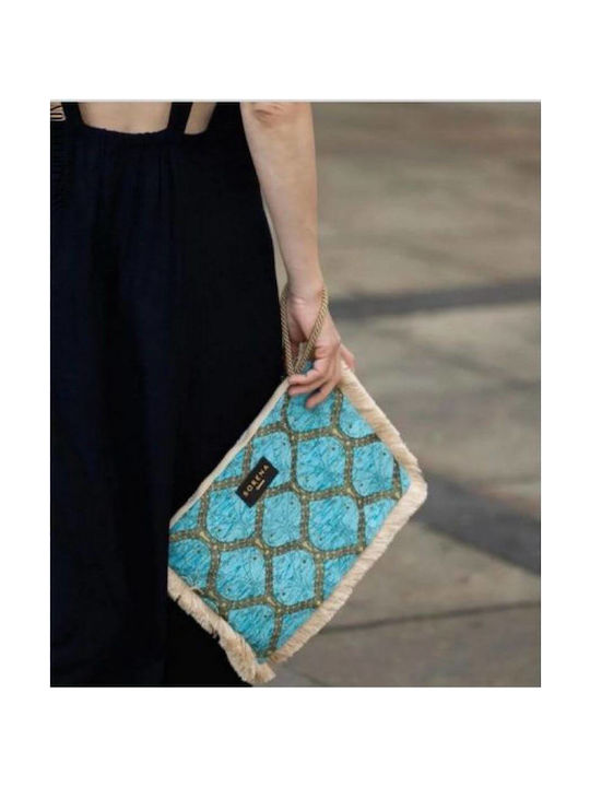 Juicy Clutch Likno Дамска Чанта Ръчна Тюркоазена