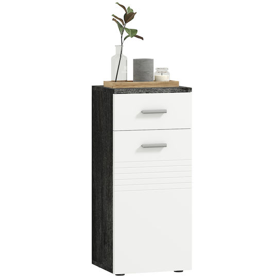 Kleankin Bathroom Cabinet L35xW30xH77.5cm White
