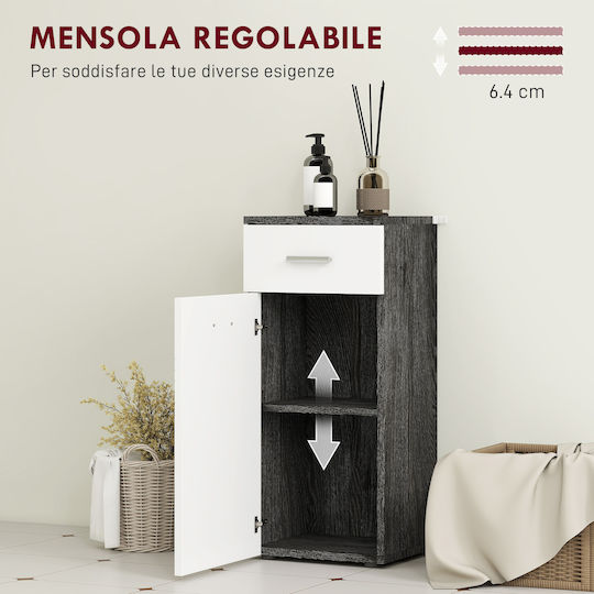 Kleankin Bathroom Cabinet L35xW30xH77.5cm White