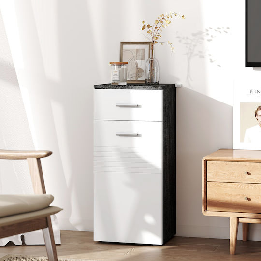 Kleankin Bathroom Cabinet L35xW30xH77.5cm White