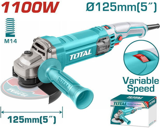 Total Grinder 125mm Electric 1100W with Speed Control