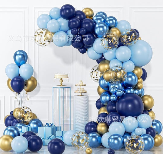 Balloon Garland Navy Blue Blue Gold Set 133pcs Balloons Tape