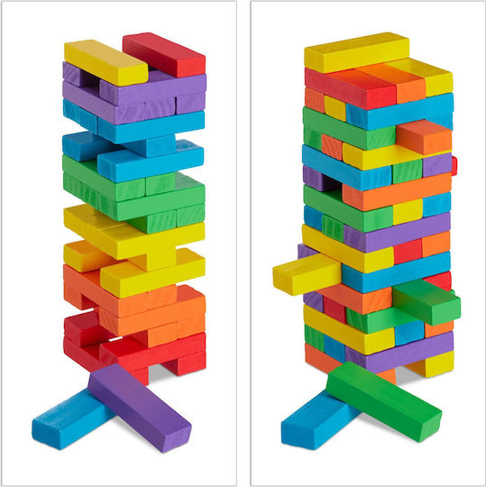 Brettspiel Joc Jenga (Multicolored - 48 Pieces) für 1+ Spieler Relaxdays