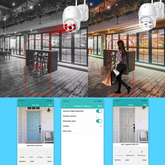 DKC4MWBBM IP Cameră de Supraveghere Wi-Fi Full HD 1080p Rezistentă la apă cu Comunicare Bidirecțională și Lentilă 3.6mm